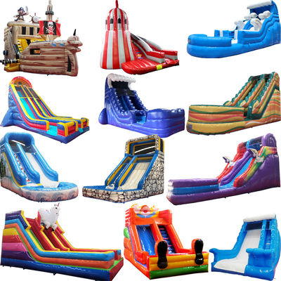 Unsix PVC Adult Size Jumping Slide Long and Large Inflatable Water Slide with Bouncer