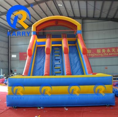 2023 Hot Outdoor Water Slide Combo Pool with Double Lane Rotary Design and PVC Material