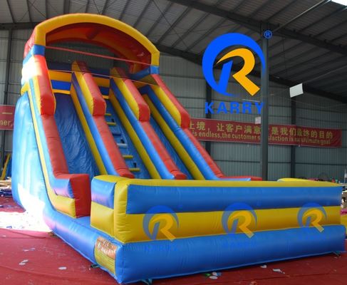 2023 Hot Outdoor Water Slide Combo Pool with Double Lane Rotary Design and PVC Material