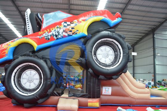 OEM Acceptable PVC Off-road Car Race Car Trampoline Slide Combination Elastic Castle