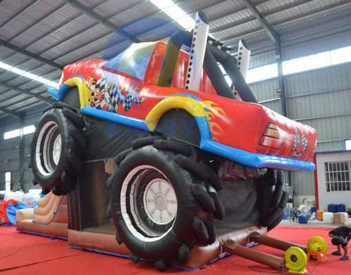 OEM Acceptable PVC Off-road Car Race Car Trampoline Slide Combination Elastic Castle
