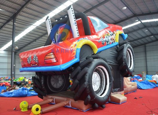 OEM Acceptable PVC Off-road Car Race Car Trampoline Slide Combination Elastic Castle