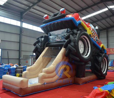 OEM Acceptable PVC Off-road Car Race Car Trampoline Slide Combination Elastic Castle