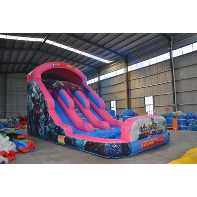Digital Printing Commercial Adult Size Inflatable Slide Water Combo with Fire Nice Pattern