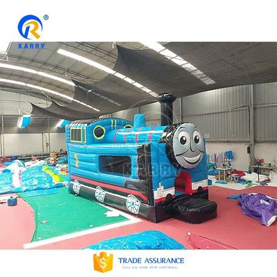 Features PORTABLE Inflatable Slide Inside the Mall 2024 Cartoon Train Slide Trampoline
