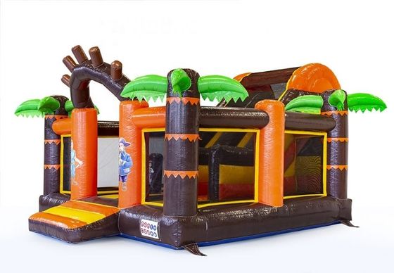Inflatable Pirate Ship Theme Bouncy Castle with Slide and Customized Logo Acceptable