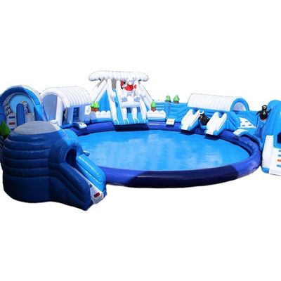 Large Pool Inflatable Bouncy House Bounce Castle with Blower and Inflatable Water Slide