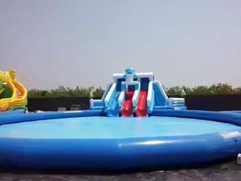 Large Pool Inflatable Bouncy House Bounce Castle with Blower and Inflatable Water Slide