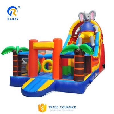Customized Inflatable Elephant Bouncer Slide Obstacle Course Combo Perfect for Events