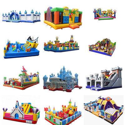 Outdoor Kids Playground Inflatable Bouncy Castle with Slide Customized Color