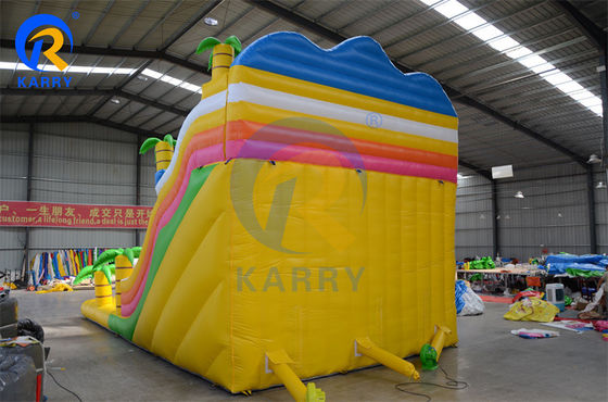 Inflatable Bouncy Castle Slide Combo Commercial Tropical Dinosaur Bounce House with Slide