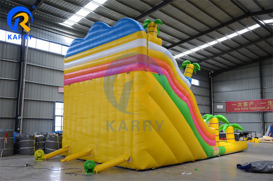 Inflatable Bouncy Castle Slide Combo Commercial Tropical Dinosaur Bounce House with Slide