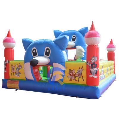 Amusement Park Fun City Inflatable Bounce House with Tom and Jerry Theme OEM Accepted