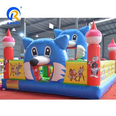 Amusement Park Fun City Inflatable Bounce House with Tom and Jerry Theme OEM Accepted