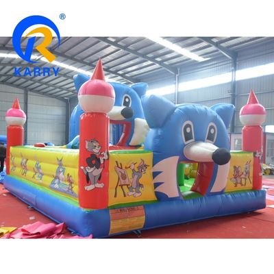 Amusement Park Fun City Inflatable Bounce House with Tom and Jerry Theme OEM Accepted