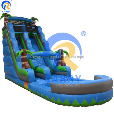 Logo Client's Logo One Wide Lane PVC Inflatable Water Pool Slide for Water Park Equipment