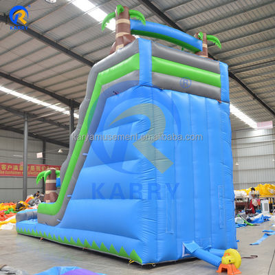 Logo Client's Logo One Wide Lane PVC Inflatable Water Pool Slide for Water Park Equipment