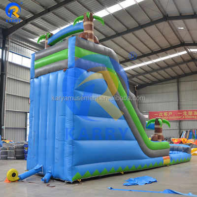 Logo Client's Logo One Wide Lane PVC Inflatable Water Pool Slide for Water Park Equipment