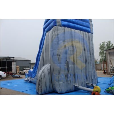 Magic Large Crush Running Bouncy Games Commercial 32ft Blue Long Inflatable Water Slide