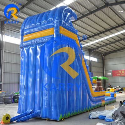 Outdoor Playground Big Palm Tree Water Slide CE Standard Air Blower Included
