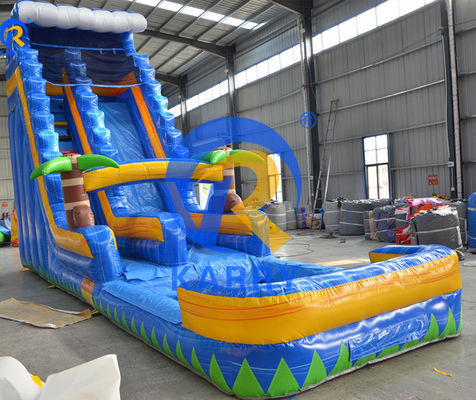 Outdoor Playground Big Palm Tree Water Slide CE Standard Air Blower Included