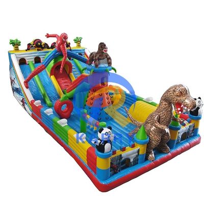 Spiderman Inflatable Slides Combo Obstacle Course Unisex Outdoor Playground Bouncer Slide