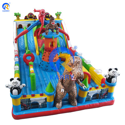 Spiderman Inflatable Slides Combo Obstacle Course Unisex Outdoor Playground Bouncer Slide