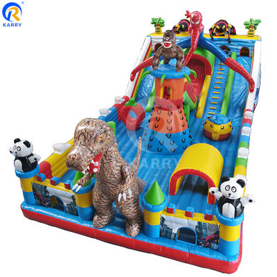 Spiderman Inflatable Slides Combo Obstacle Course Unisex Outdoor Playground Bouncer Slide