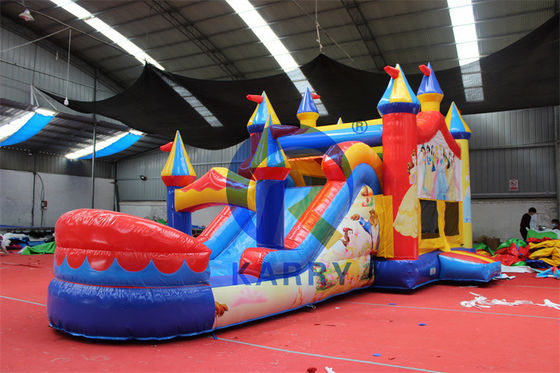 23 x 13ft Crossover Building Block Inflatable Bounce House with Slide PVC Yellow Castle