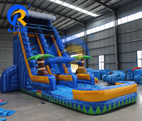 Air Blower Accessories Inflatable Palm Tree Water Slide with Water Pool and Trampoline