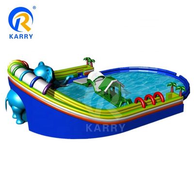 Allowable Passenger 10 Huge Elephant Slide Water Inflatable Water Park for Kids and Adults