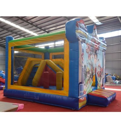 Unisex Backyard Inflatable Castle with Slide Made of 0.55mm PVC Tarpaulin Material