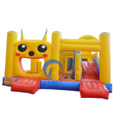 OEM Accepted Design Pikachu Inflatable Bouncer Air Water Slide Jumping Bouncy Castle