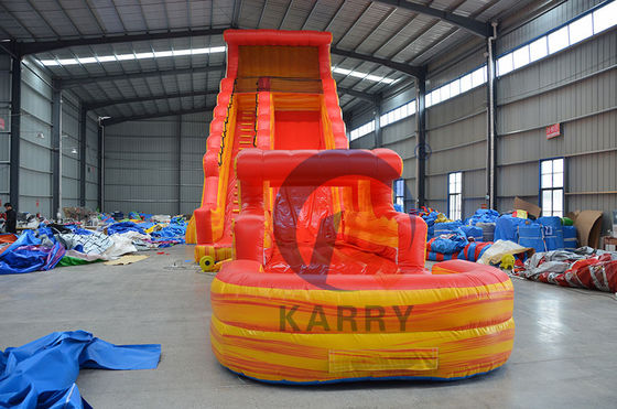PORTABLE Inflatable Volcano Wave Slide with Pool 0.55mm Thickness PLOTO PVC Tarpaulin