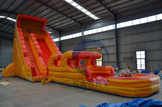 PORTABLE Inflatable Volcano Wave Slide with Pool 0.55mm Thickness PLOTO PVC Tarpaulin