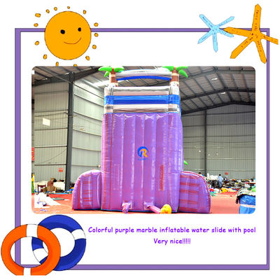 Commercial Customized Color Inflatable Pool Slide with Water Park Design