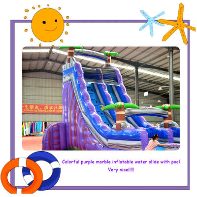 Commercial Customized Color Inflatable Pool Slide with Water Park Design