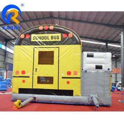 Upgrade Your Playground School Bus Inflatable Bouncer with Slide and Jumping Castle