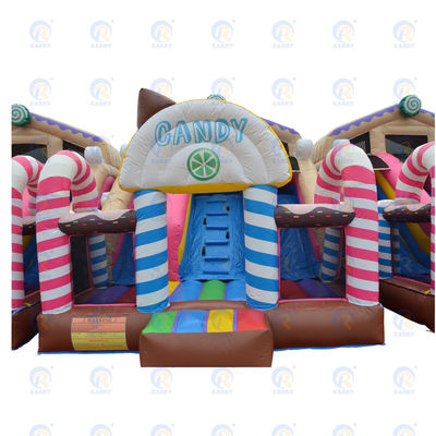 Outdoor Public Playground Inflatable Candy House Slide 2 Small Slides for Party Rental