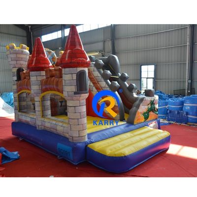 Party Rentals Inflatable Dragon Castle Bouncy Jumping Bouncer with Slide and CE Blower