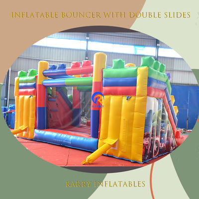PVC 23ft Crossover Building Block Castle Inflatable Bounce House with Slide and Blower