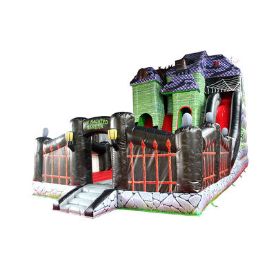 Large Inflatable Slide Spooky Mansion Design for Haunted House Party or Home from Top