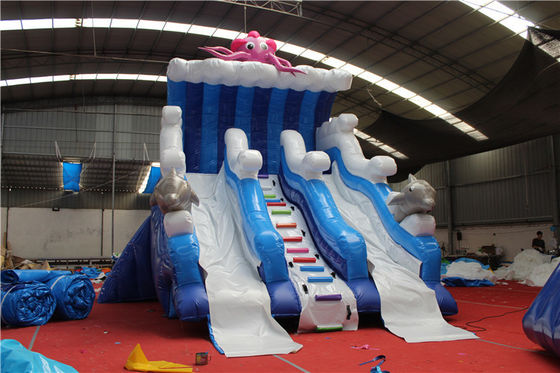 CE Standard Air Blower Accessories for Outdoor Blue Palm Tree Inflatable Water Slide