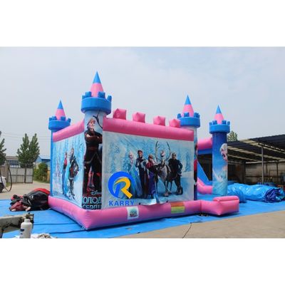 Blue Rental Inflatable Bouncy Castle Frozen Themed Combo Jumping Castle with Slide