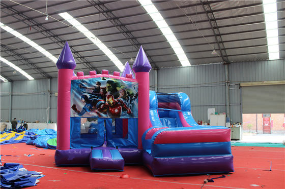 Blue Rental Inflatable Bouncy Castle Frozen Themed Combo Jumping Castle with Slide