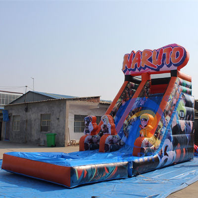 Commercial PVC Inflatable Equipment Hot-blooded Anime Characters Water Slide with Pool
