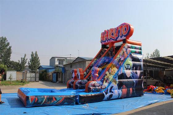 Commercial PVC Inflatable Equipment Hot-blooded Anime Characters Water Slide with Pool