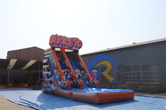 Commercial PVC Inflatable Equipment Hot-blooded Anime Characters Water Slide with Pool