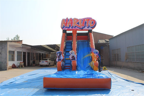 Commercial PVC Inflatable Equipment Hot-blooded Anime Characters Water Slide with Pool