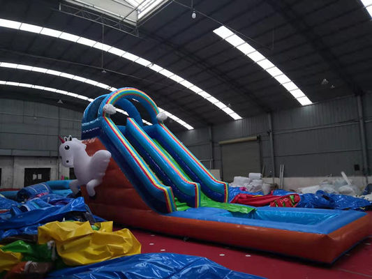 Indoor Children's Water Pool Slide with CE Standard Air Blower and Unicorn Excitement
